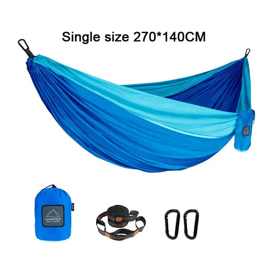 Portable Nylon Parachute Fabric Single and Double Size Outdoor Camping Hiking Garden Hammock-1