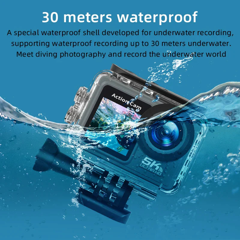 5K Ultra HD Action Camera with Electronic Stabilization Grey-3