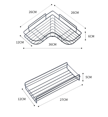 Non-Perforated Triangle Bathroom Shelf-3