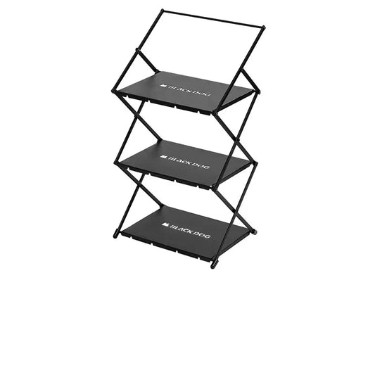 Camping Foldable Storage Organizer Rack Black-0