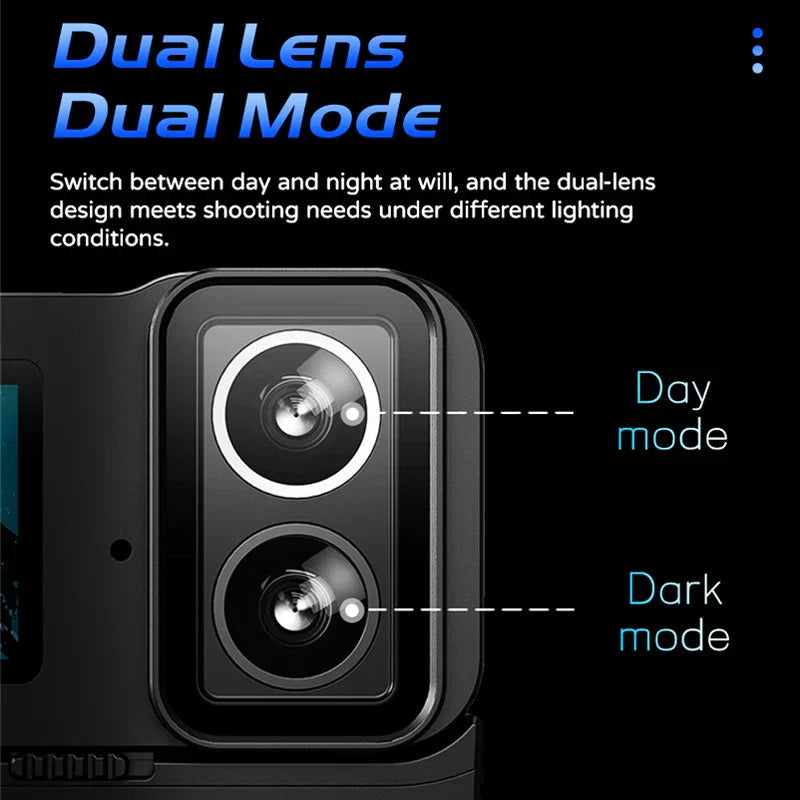 4K Dual-Lens Action Camera Power Stick Included Black-2