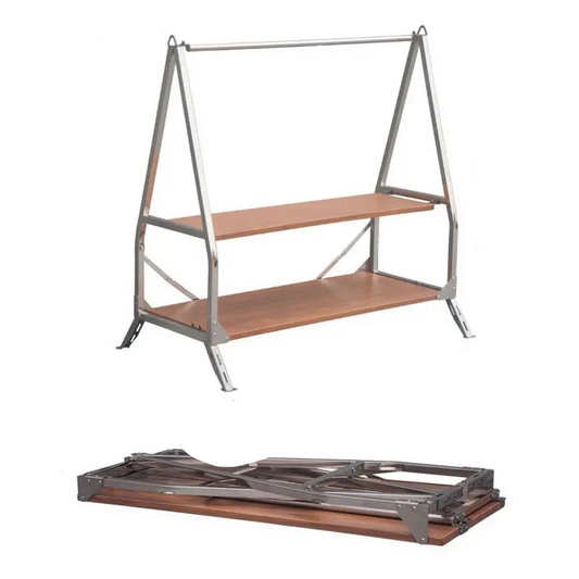 Portable Folding Outdoor Camping Storage Shelf 304 Stainless Steel Silver-0