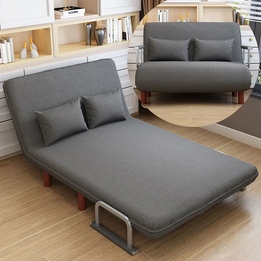 65CM Grey Simple Folding Sofa Bed - Easy Assembly & Durable Comfort-1