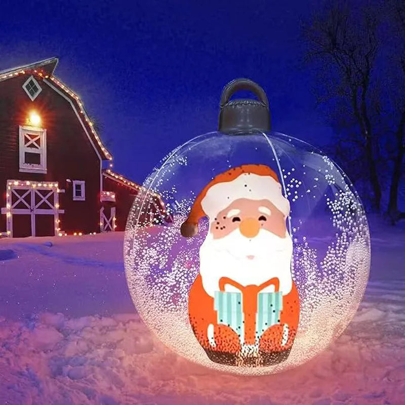 Santa Claus LED Transparent Ball - Christmas Inflatable Luminous Decor-2