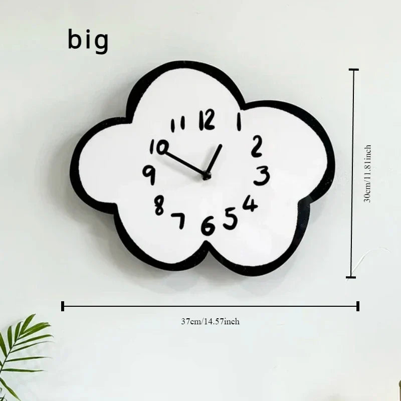Swaying Cloud Cartoon Mute Wall Clock White-1