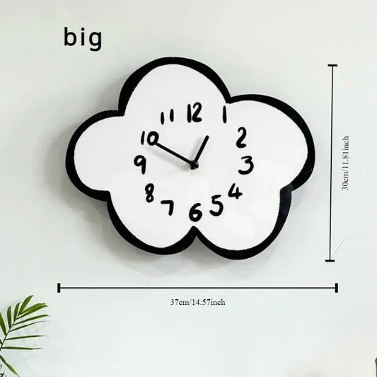 Swaying Cloud Cartoon Mute Wall Clock White-1