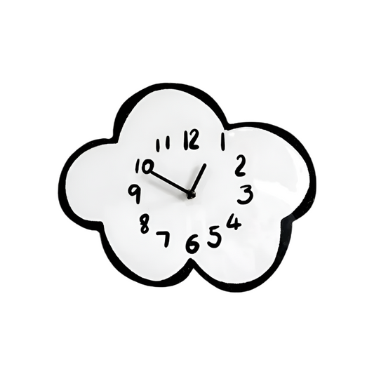 Swaying Cloud Cartoon Mute Wall Clock White-0