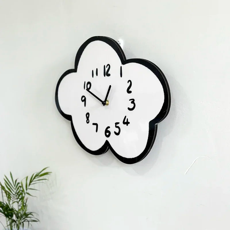 Swaying Cloud Cartoon Mute Wall Clock White-3
