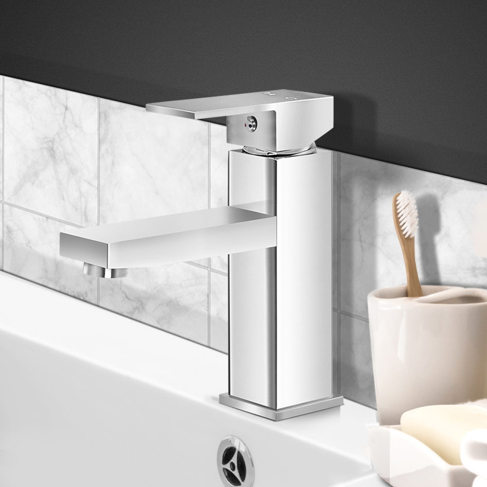 NNEDSZ Basin Mixer Tap Faucet Bathroom Vanity Counter Top WELS Standard Brass Silver-3