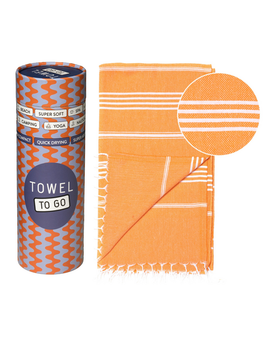 Ipanema Hammam Towel with Recycled Gift Box, Orange-1