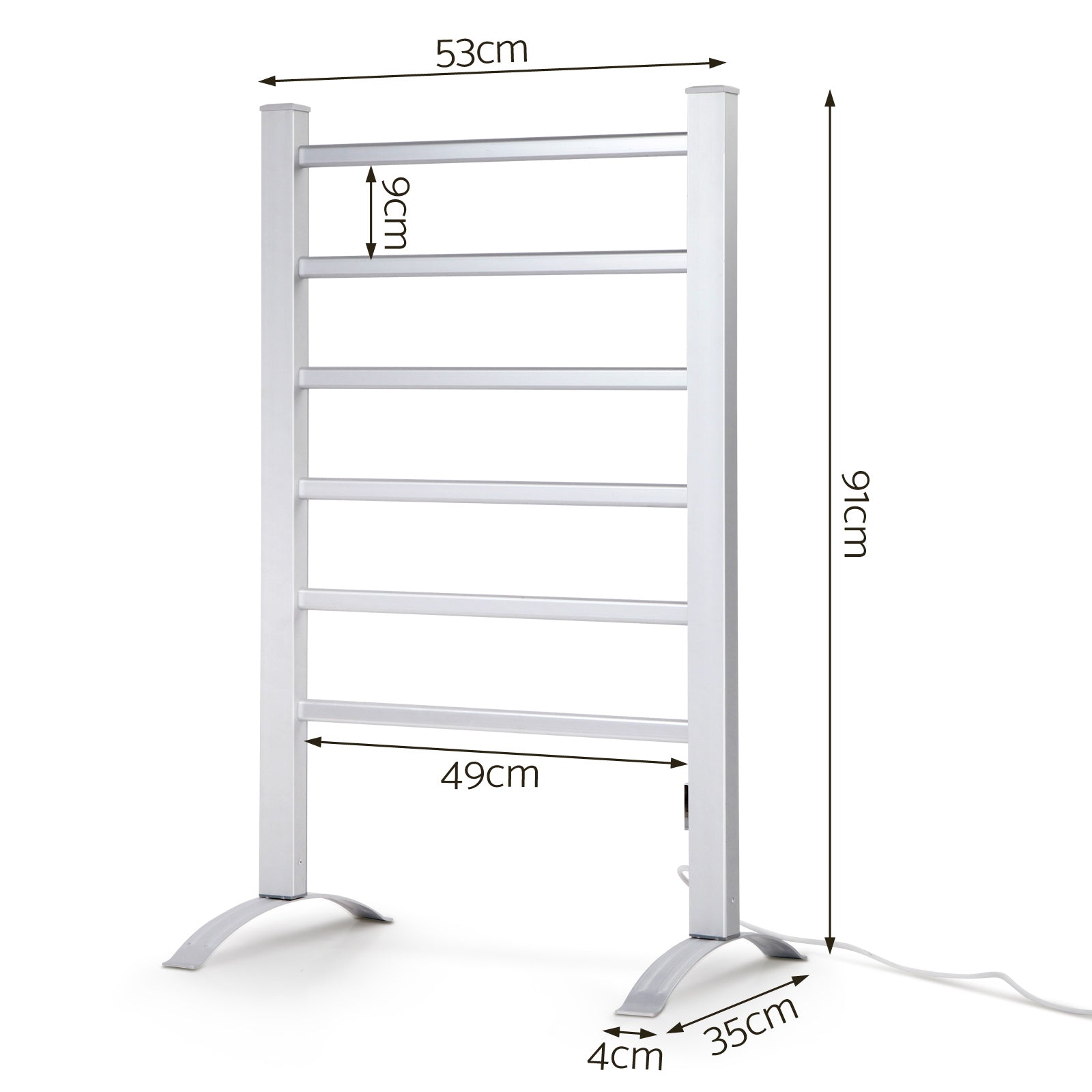 NNEDSZ Electric Heated Towel Rail Rails Warmer Rack Aluminium Bar Bathroom-1