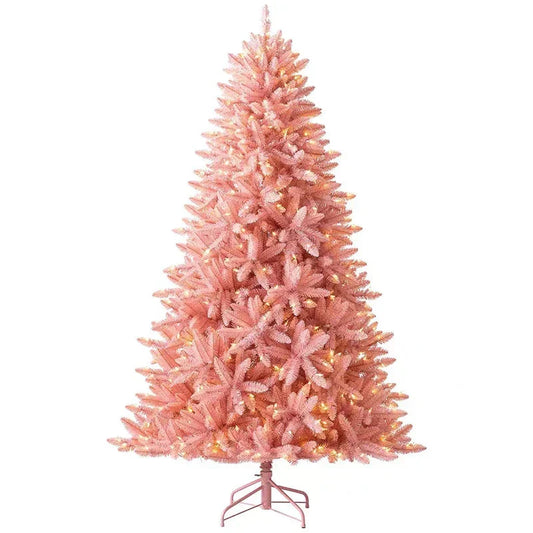 Christmas Tree Pink PVC Luminous with LED Lights-0