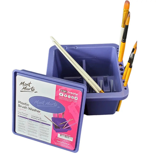 Mont Marte Brushwasher - Square Plastic Twin Compartment-1