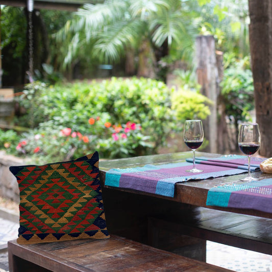 Kilim -Handwoven- Multicolor -Cushion- Cover