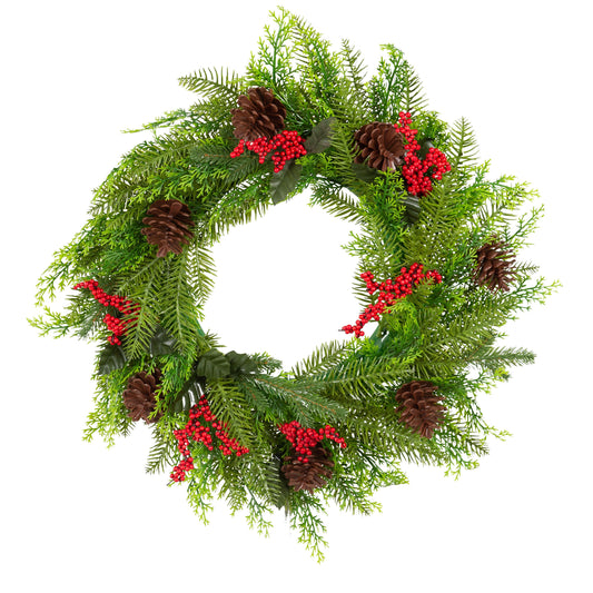 NNEDSZ Santa's Helper Pine Cone Christmas Wreath Decor Xmas 50CM-0