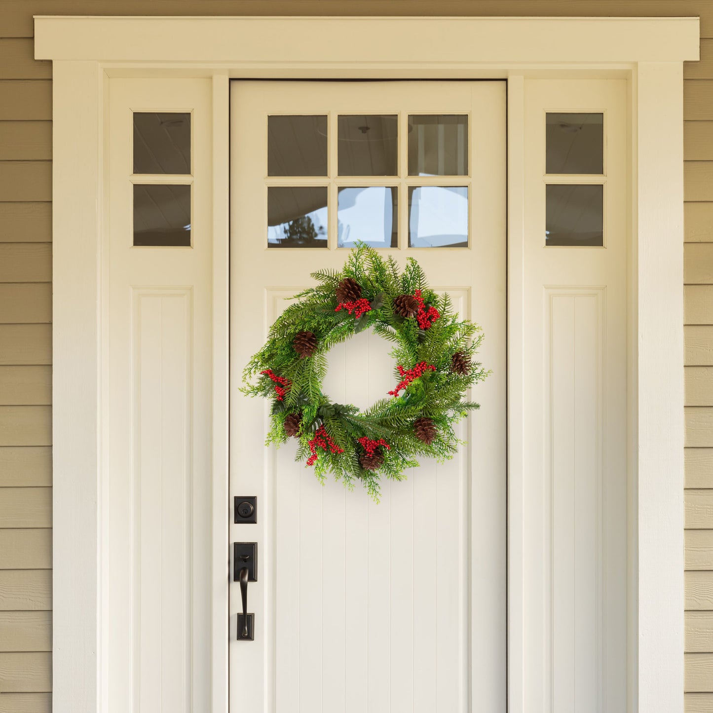 NNEDSZ Santa's Helper Pine Cone Christmas Wreath Decor Xmas 50CM-1