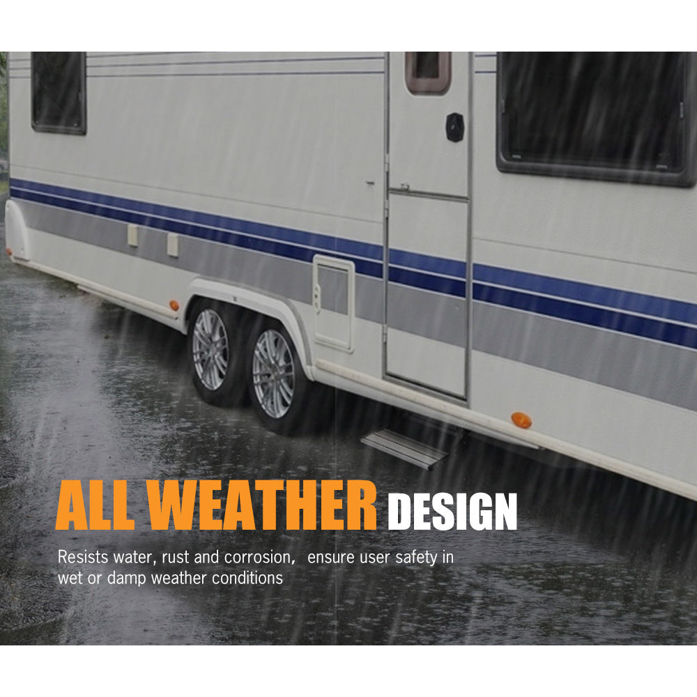 NNEDSZ 200KG Heavy Duty Caravan Step Folding Pull Out Portable RV Camper Trailer Tools-4