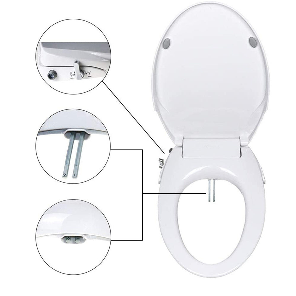 NNEDSZ Non Electric Bidet Toilet Seat O Cover Bathroom Dual Nozzle SpWater Wash-1