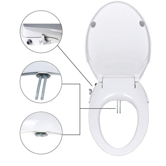 NNEDSZ Non Electric Bidet Toilet Seat O Cover Bathroom Dual Nozzle SpWater Wash-1
