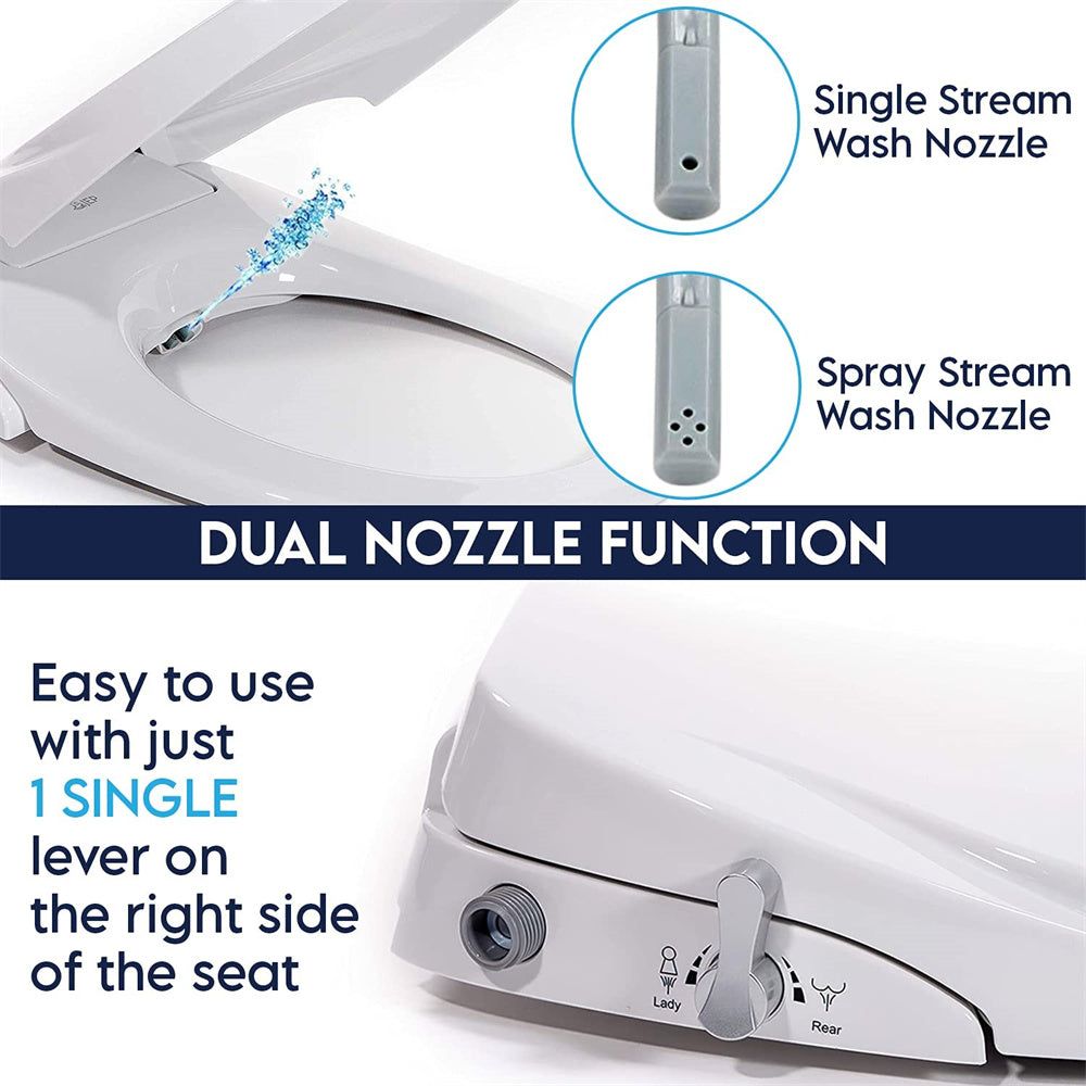 NNEDSZ Non Electric Bidet Toilet Seat O Cover Bathroom Dual Nozzle SpWater Wash-3