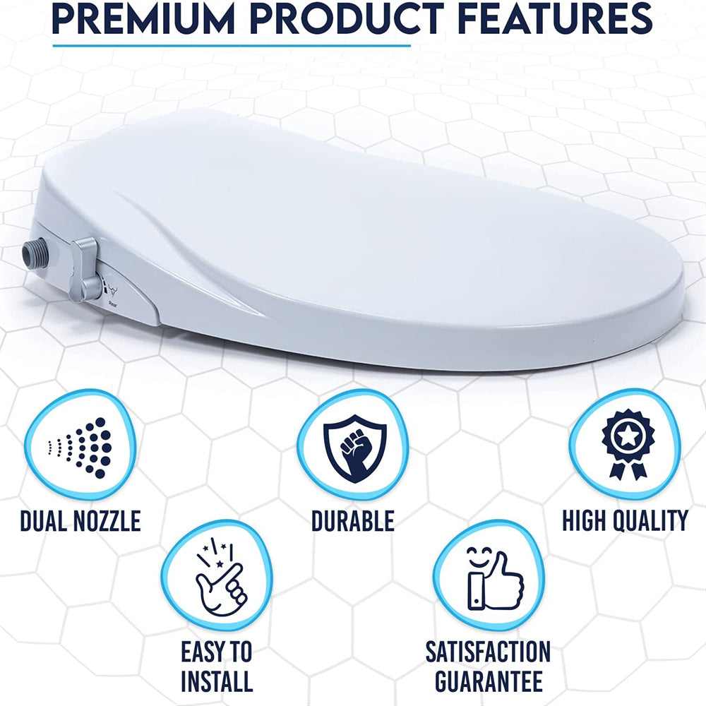 NNEDSZ Non Electric Bidet Toilet Seat D Cover Bathroom Dual Nozzle SpWater Wash-2