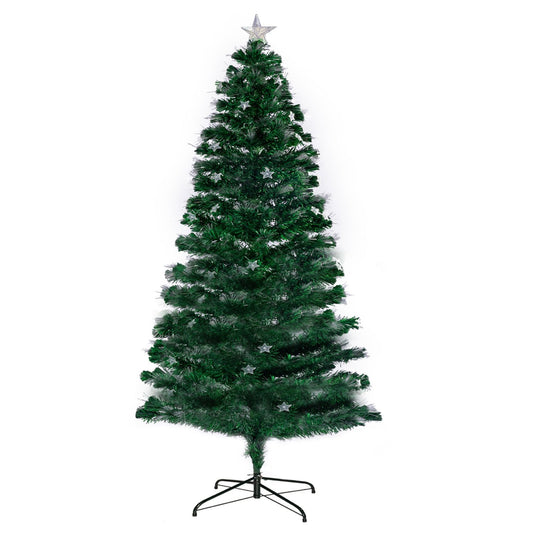 NNEDSZ Christabelle 1.8m Enchanted Pre Lit Fibre Optic Christmas Tree Stars Xmas Decor-1