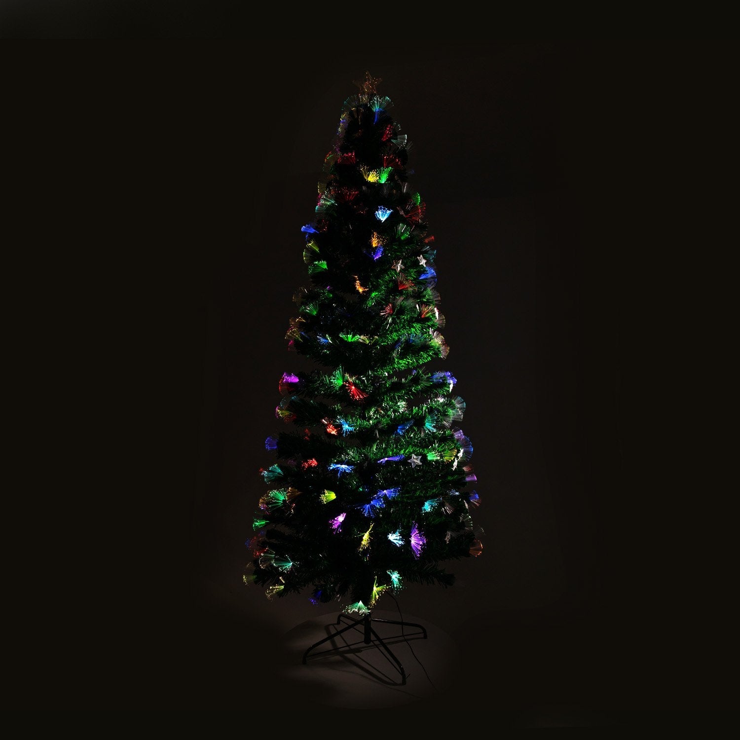 NNEDSZ Christabelle 2.4m Enchanted Pre Lit Fibre Optic Christmas Tree Stars Xmas Decor-2