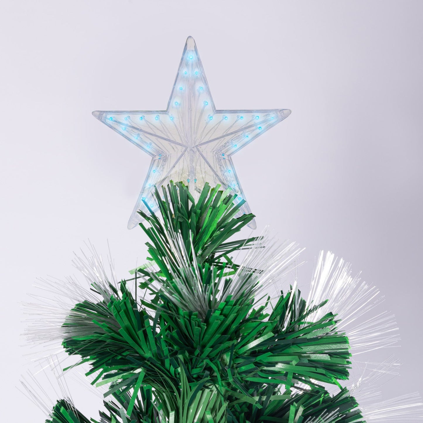 NNEDSZ Christabelle 2.4m Enchanted Pre Lit Fibre Optic Christmas Tree Stars Xmas Decor-4
