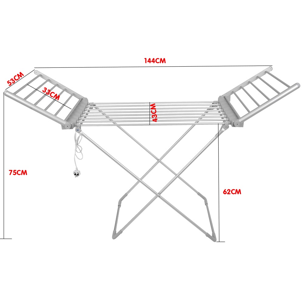 NNEDSZ Pronti Heated Towel Clothes Rack Dryer Warmer Rack Airer Heat Line Hanger Laundry-2