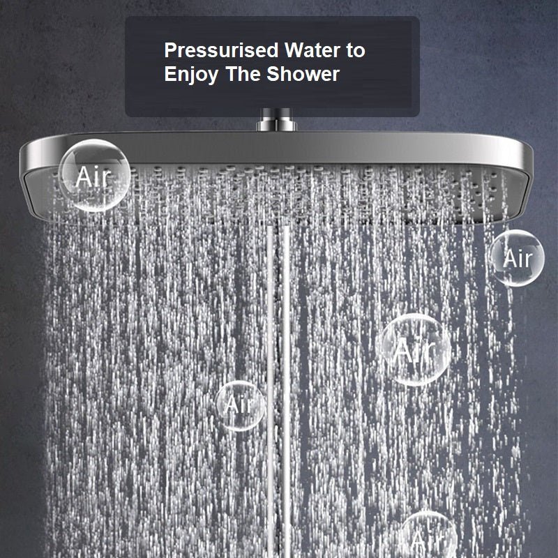 NNEDSZ GeoS31 Luxury Shower System Hot Cold Mixer Shower Set Bathroom Thermostatic SPA Rainfall Bath Tap Bathtub Wall Mount LED Digital Faucet-3