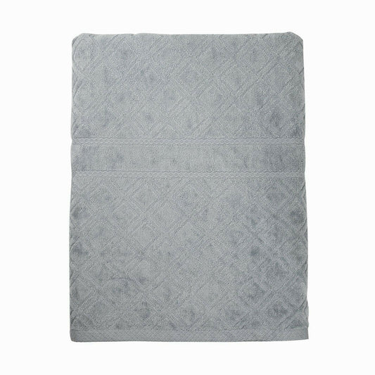 NNEDSZ Premium Velour Diamond Design Jacquard Bath Towel (Grey)-0
