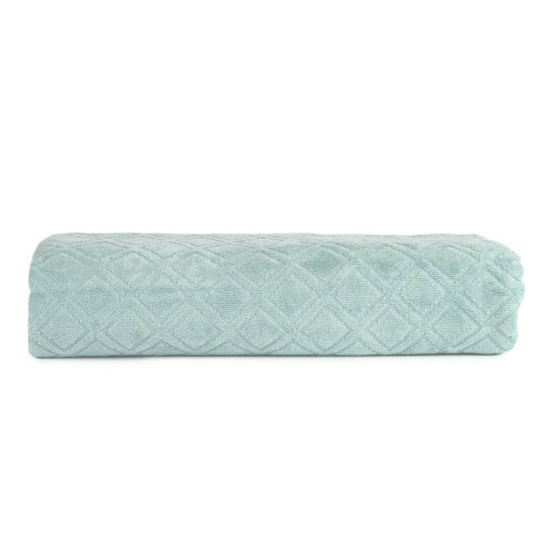 NNEDSZ Premium Velour Diamond Design Jacquard Bath Towel (Aqua)-2