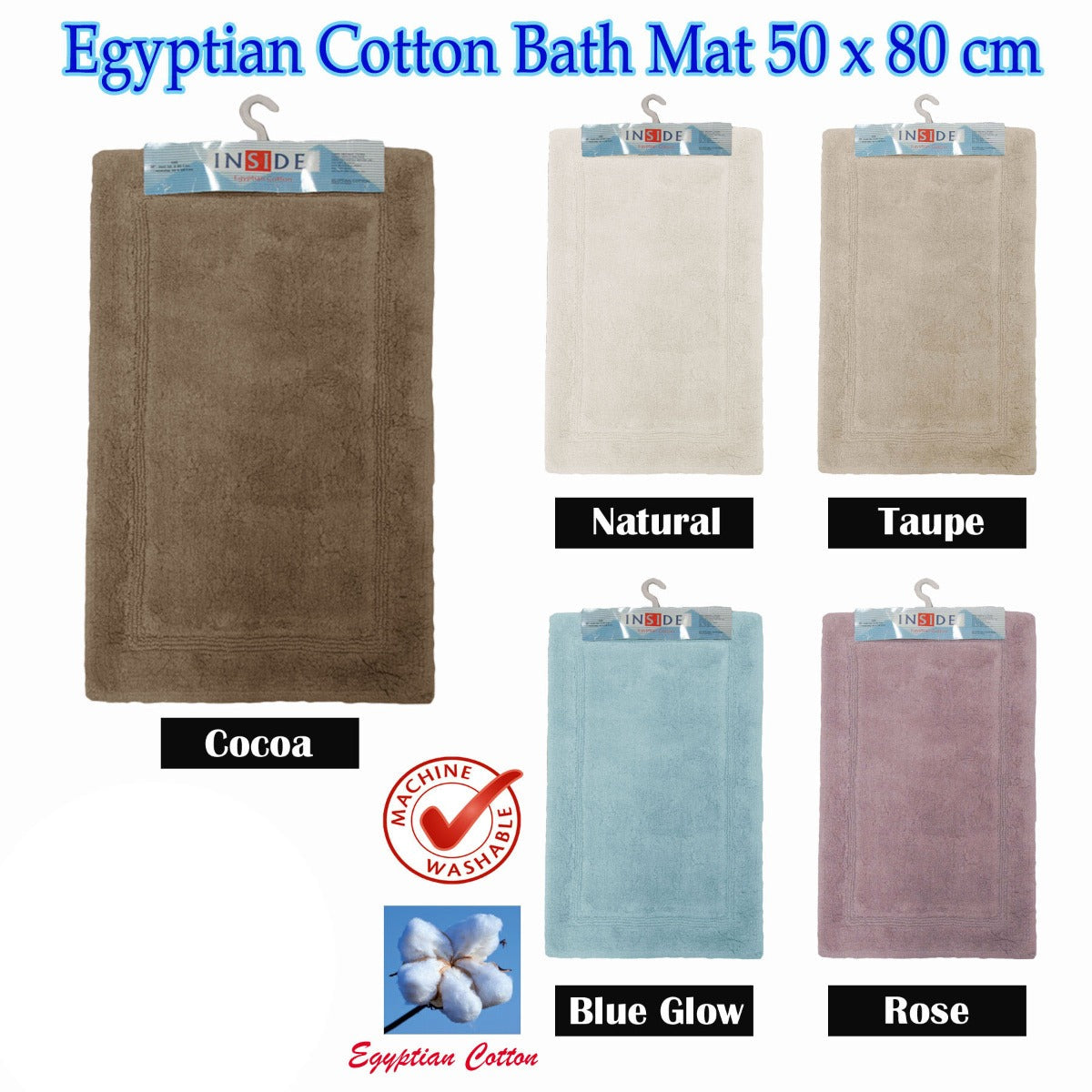 NNEDSZ Egyptian Cotton Bath Mat 50x80 cm Taupe-1