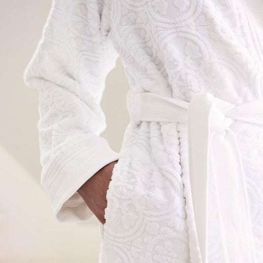 NNEDSZ Studio Mosaic de White Cotton Bathrobe XX-Large-1