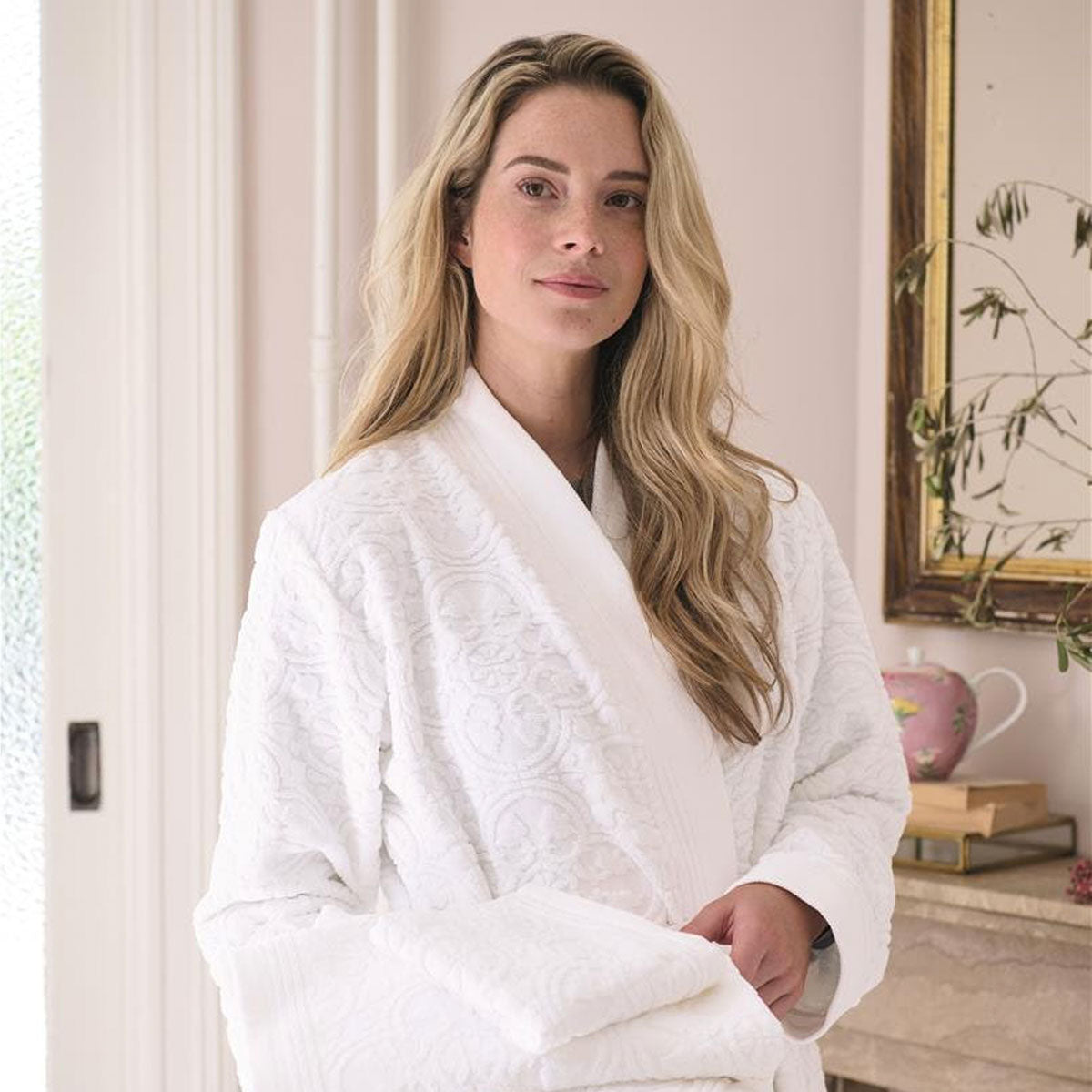NNEDSZ Studio Mosaic de White Cotton Bathrobe XX-Large-2