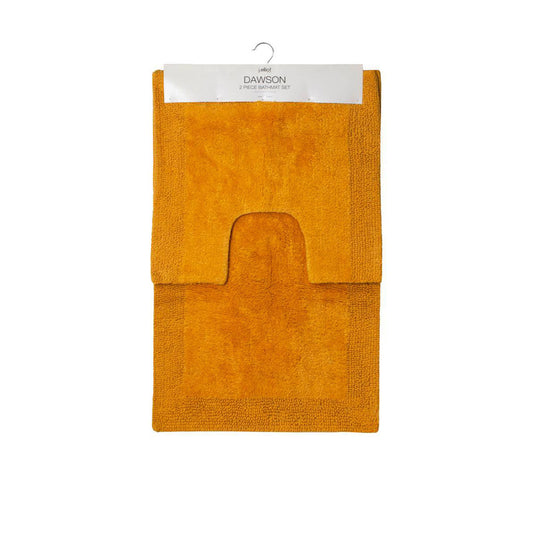 NNEDSZ Home Home 2000GSM 2 Pce Dawson 100% Cotton Bath Mat Set Mustard-0