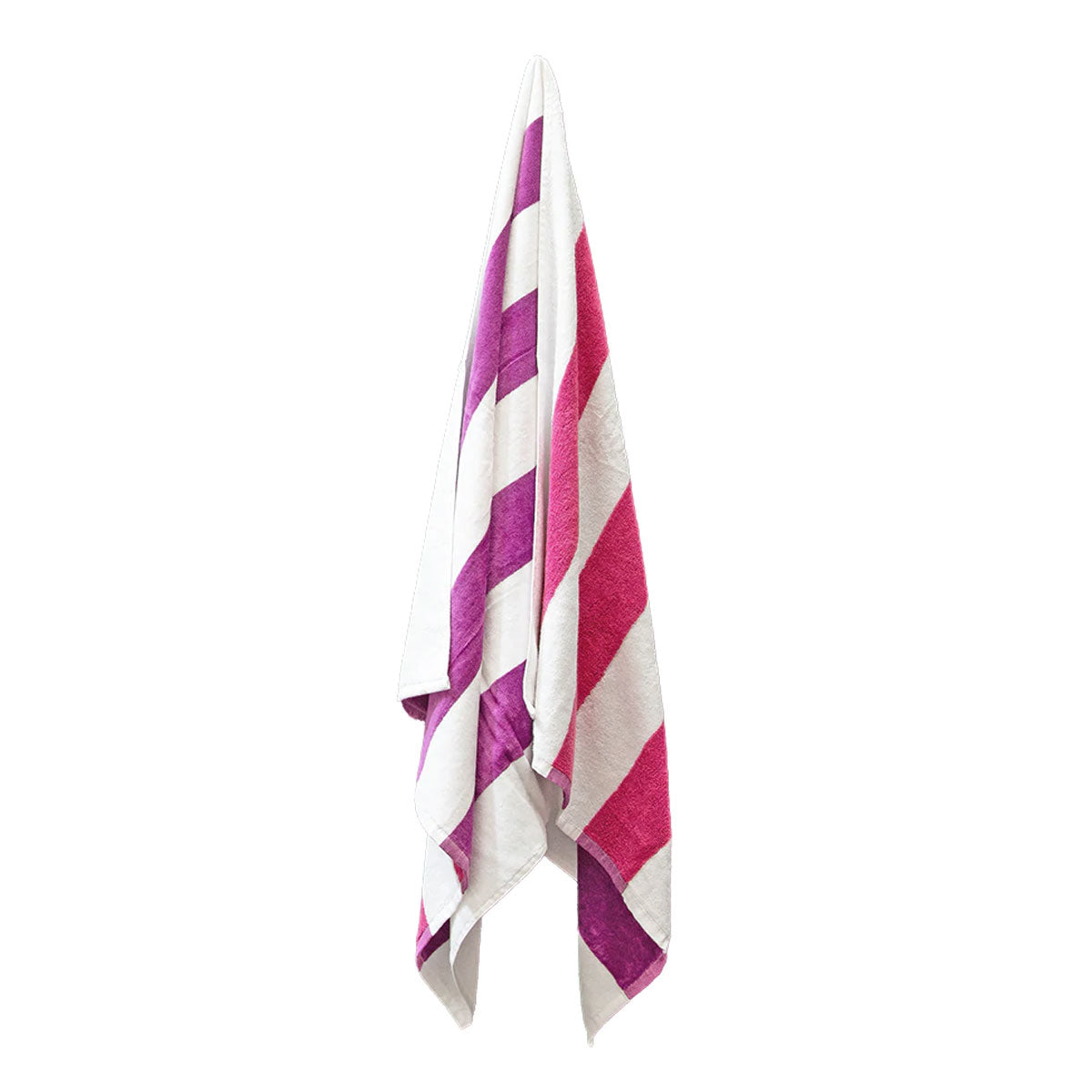 NNEDSZ Home 400GSM Premium Cotton Reversible Striped Beach Towel 76 x 152 cm Pink Purple-0