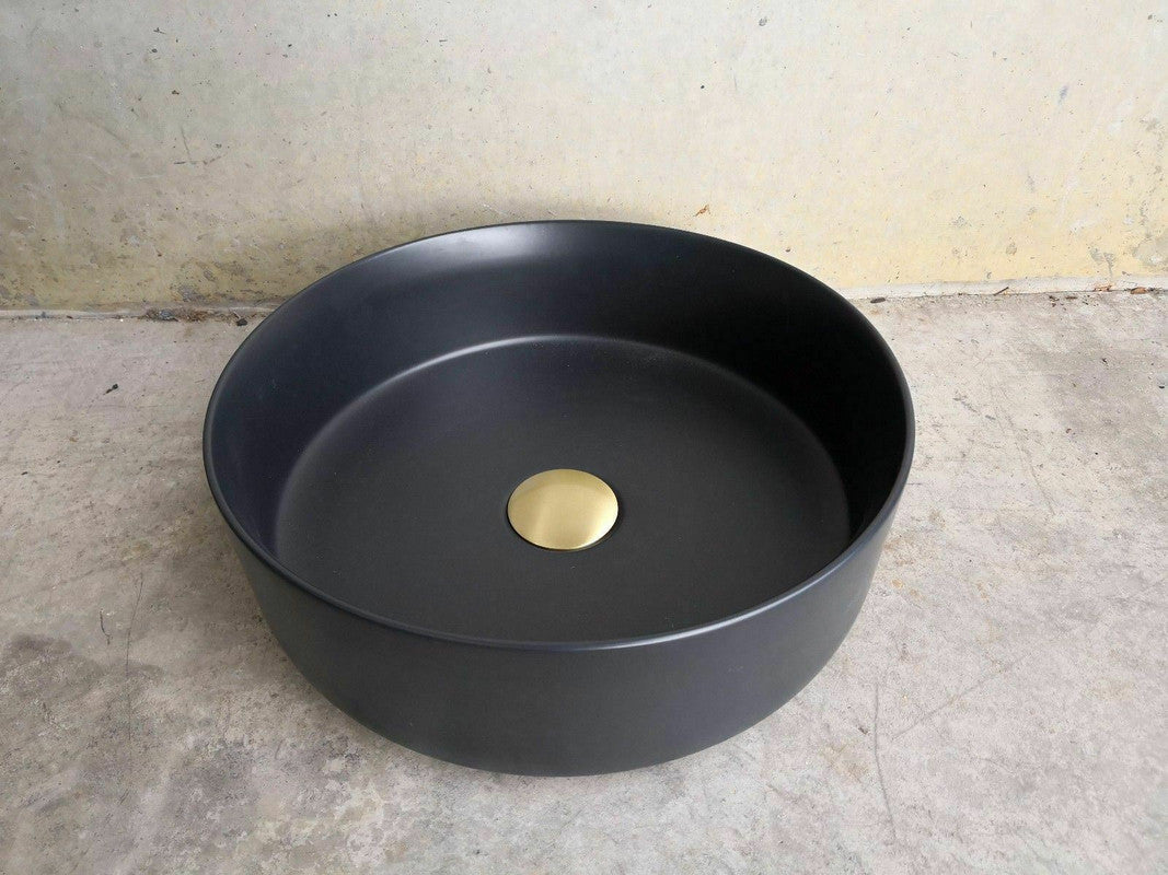 NNEDSZ 2023 Matte Black matte white matte Pink Green Gold Copper Round 360 mm Dia top counter basin porcelain sink-1