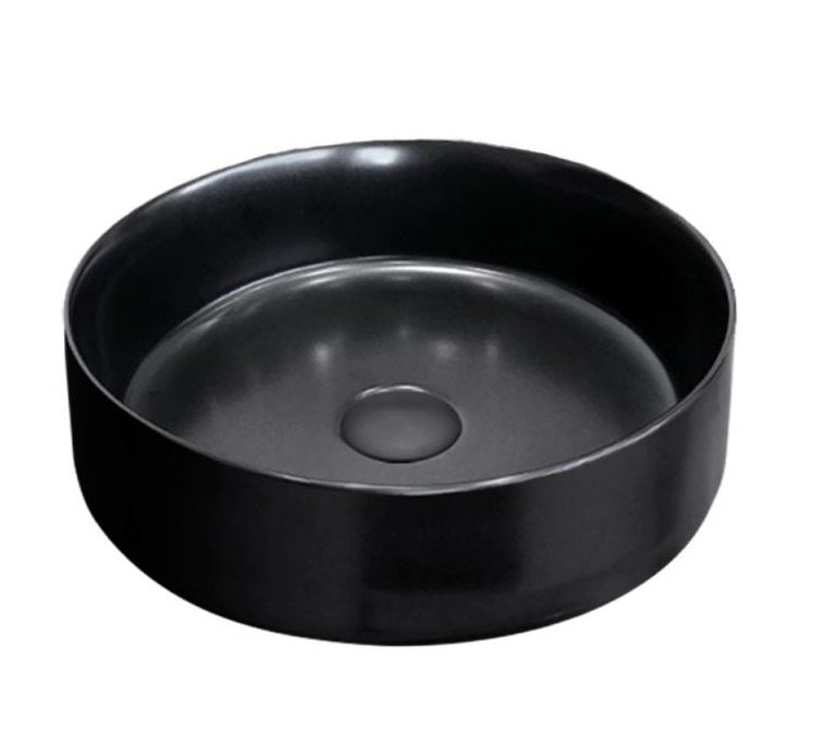 NNEDSZ 2023 Matte Black matte white matte Pink Green Gold Copper Round 360 mm Dia top counter basin porcelain sink-3