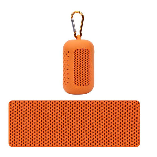 NNEDSZ Portable Quick Dry Sports Towel Set with Silicone Sleeve and Storage Bag - 30x80cm - Orange - 30X80Cm-1