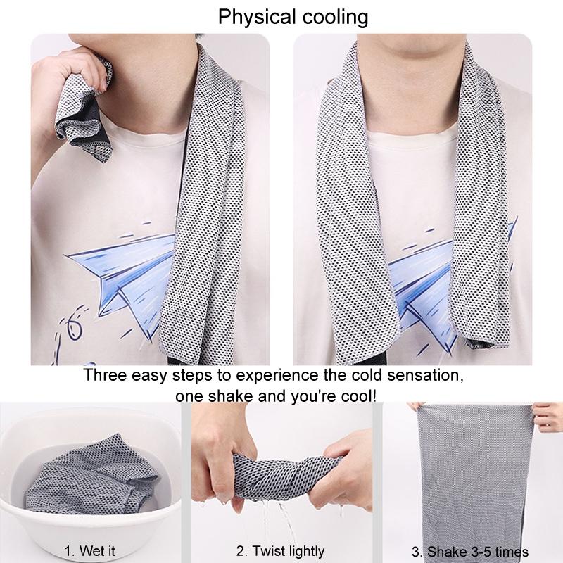 NNEDSZ Portable Quick Dry Sports Towel Set with Silicone Sleeve and Storage Bag - 30x80cm - Orange - 30X80Cm-3