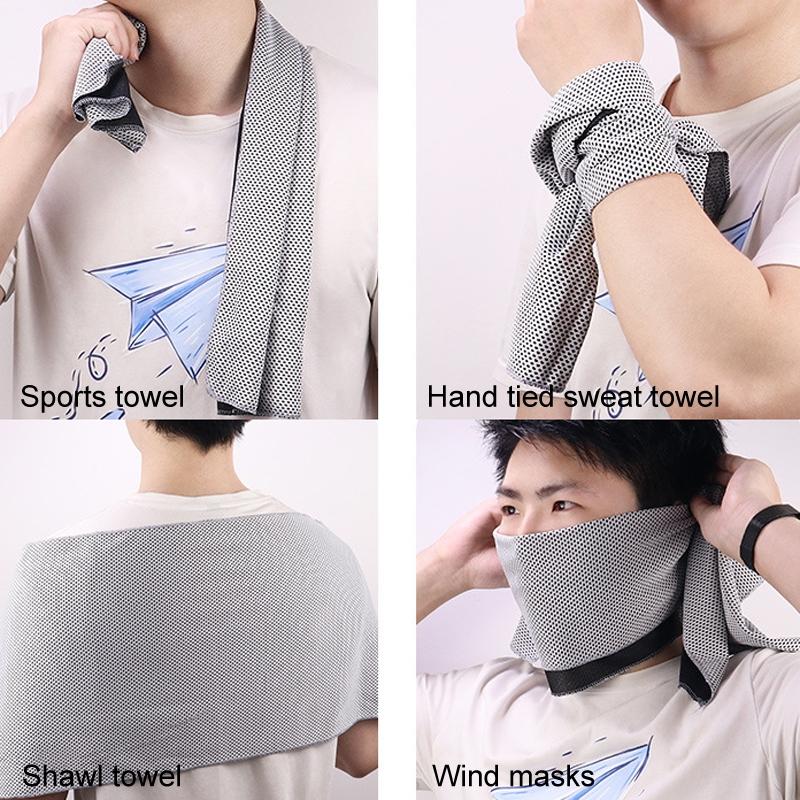 NNEDSZ Portable Quick Dry Sports Towel Set with Silicone Sleeve and Storage Bag - 30x80cm - Orange - 30X80Cm-4