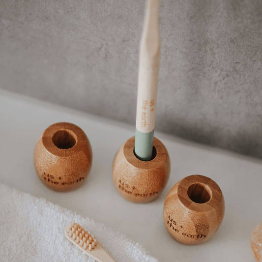 NNEDSZ Bamboo Toothbrush Stand-1