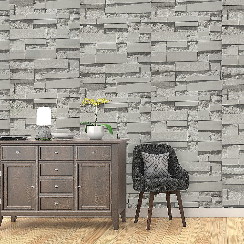NNEDSZ Wallpaper Brick Pattern 3D Textured Non-woven Wall Paper Roll-1