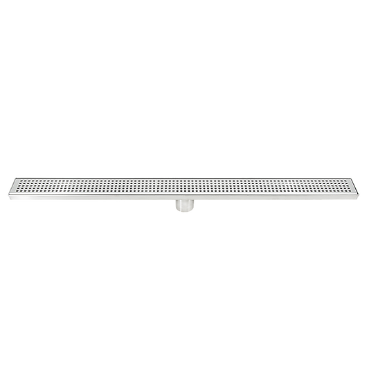 NNEDSZ 900mm Bathroom Shower Stainless Steel Grate Drain w/Centre outlet Floor Waste Square Pattern-0