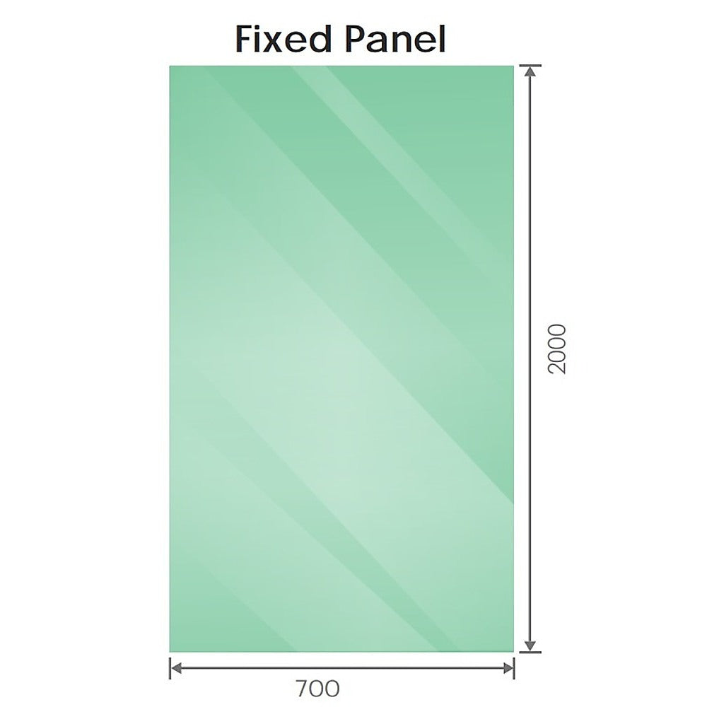 NNEDSZ 70x200cm Single Shower Glass Screen with Black Wall U-Brackets-4
