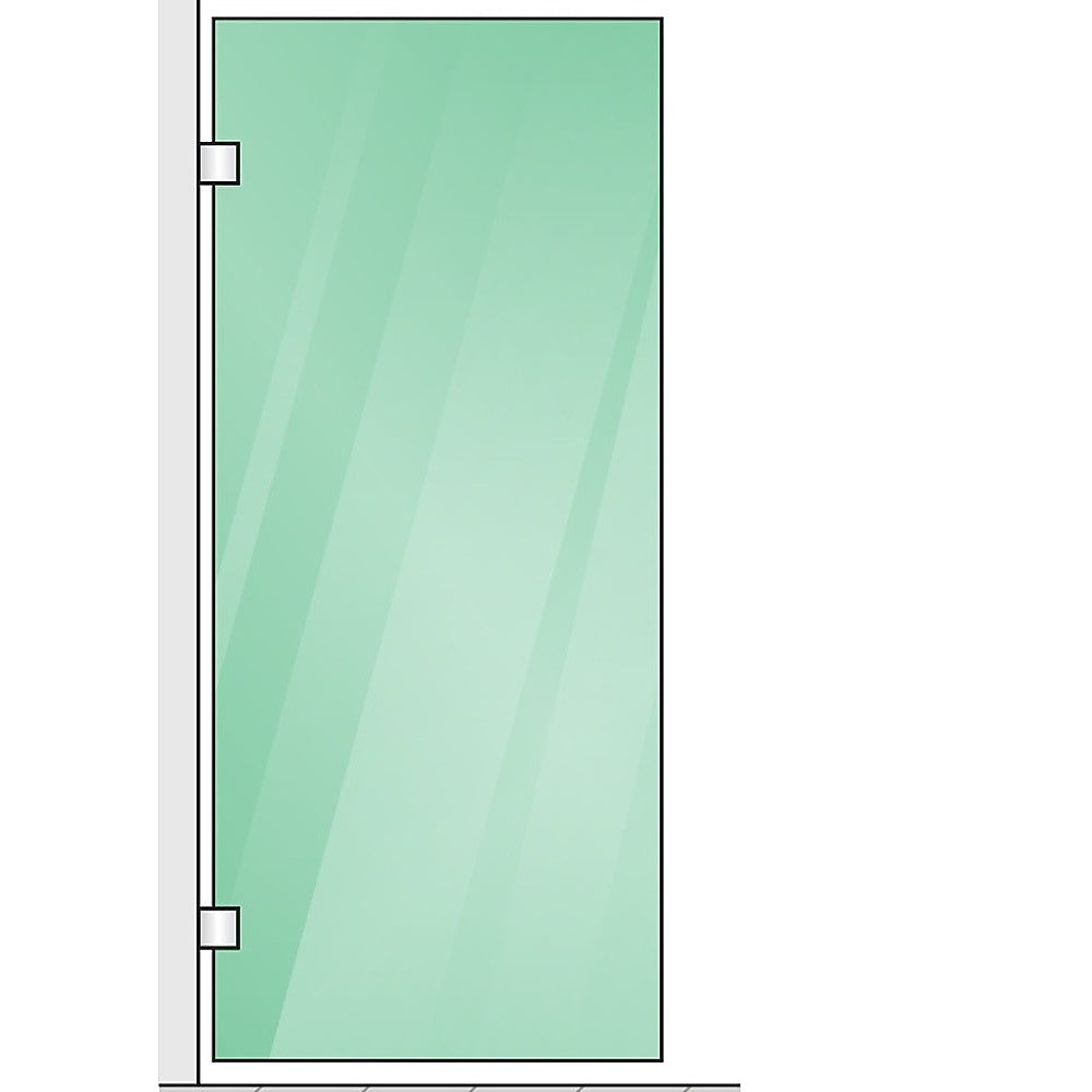 NNEDSZ 90x210cm Glass Shower Screen with Black Wall & Floor U Brackets-3