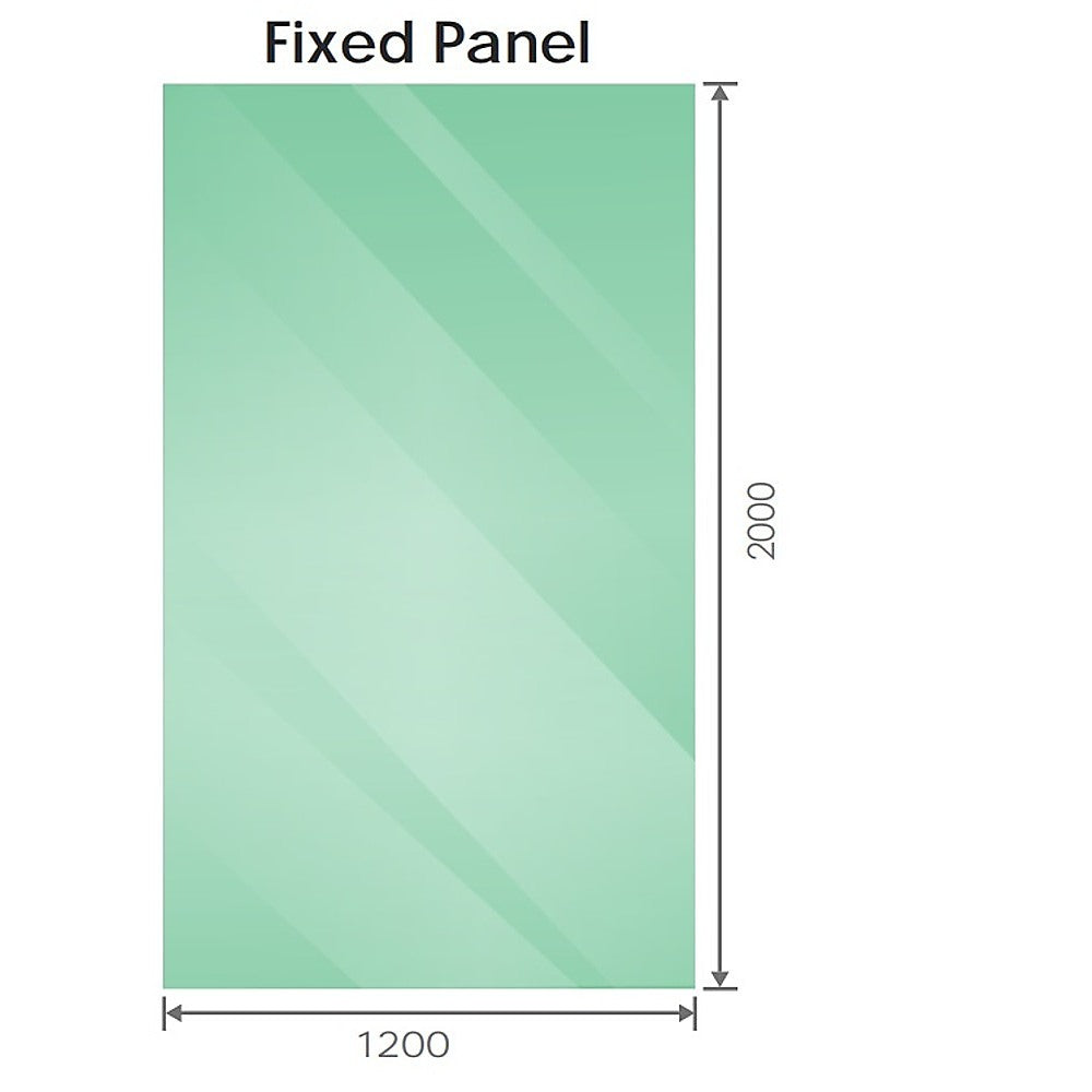 NNEDSZ 100x200cm Glass Shower Screen with Gunmetal Wall U-Brackets-4