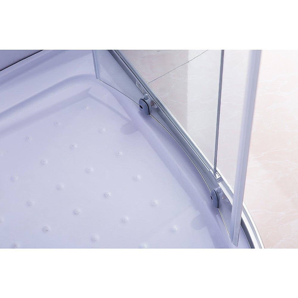 NNEDSZ 100x100cm Rounded Curved Shower Base in White-3