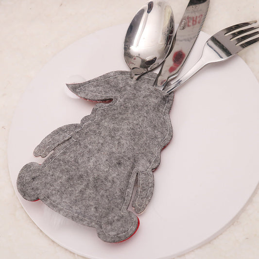 NNEDSZ Christmas Gnome Cutlery Holder - Festive Silverware Bag for Holiday Table Decor 10 pieses-1